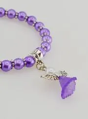 Religieuze Armband Kind Beschermengel - Paarse Kralen