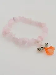 Religieuze Armband Bescherm Engel - Rozenkwarts Steen