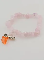 Religieuze Armband Bescherm Engel - Rozenkwarts Steen