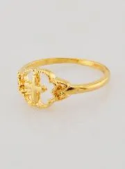 Ring Kruis en Bloem Verguld - Maat 58