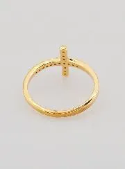 Ring Kruis Zirkonia Diamanten - Verguld - Maat 58