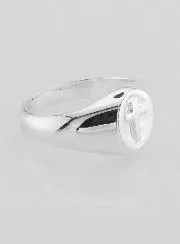 Zegelring Kruis Jezus Echt Zilver - Maat 58