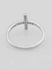 Ring Kruis met Zirkonia Strass - Echt Zilver - Maat 58