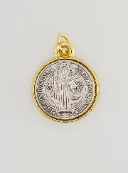 Medaille Heilige Benedictus Goudkleur - 20mm