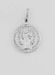 Devotie medaille Heilige Benedictus 925 Zilver - 15mm