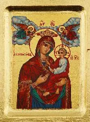 Byzantijns icoon Gekroonde Maagd Maria - 12 cm
