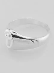 Zegel Ring Kruis Echt Zilver - Maat 62