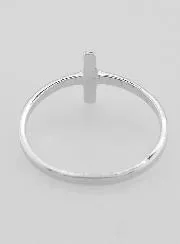Ring Kruis en 1 Zirkonia - Echt Zilver - Maat 60