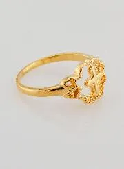 Ring Kruis en Bloem Verguld  - Maat 54