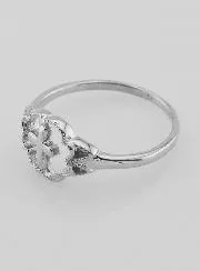 Ring Kruis en Bloem Echt Zilver - Maat 58