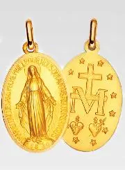 Hanger Maria Wonderdadige Medaille Goud 18 Karaat - 16 mm