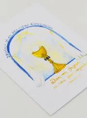Kaart Eerste Communie - Herinnering - Blauw