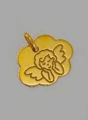 Hanger Bescherm Engel op Wolk Goud 375/000