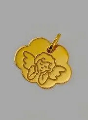 Hanger Bescherm Engel op Wolk Goud 375/000