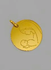Hanger Moeder Maria met Kind Goud 9 Karaat