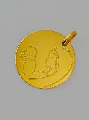 Hanger Moeder Maria met Kind Goud 9 Karaat