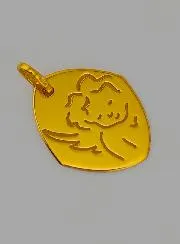 Hanger Beschermende Engel - Ruitvormig Goud 375/000