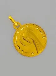 Medaille Profiel Maria met Sluier Goud 9 Karaat