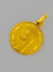 Medaille Profiel Maria met Sluier Goud 9 Karaat