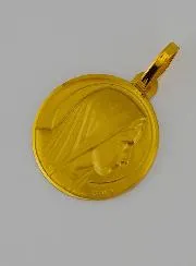 Gouden Doop Hanger Maagd Maria met Sluier