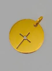 Medaille Kruis Jezus Filigraan Goud en 1 Diamant