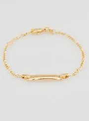 Doop Armbandje Baby 18k Verguld - Figaro Schakel