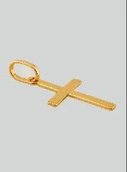 Hanger Klein Kruis Plat Geel Goud