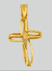 Kruis Hanger Filigraan Gevlochten Geel Goud