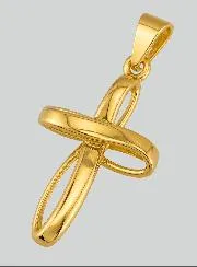 Kruis Hanger Filigraan Gevlochten Geel Goud