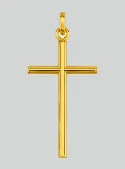 Kruis Hanger Rond 375/000 Geel Goud