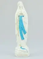 Beeld Onze Lieve Vrouw van Lourdes met Blauwe Ceintuur - 20 cm.