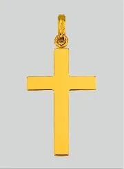 Hanger Kruis van Christus Bewerkt - Geel Goud