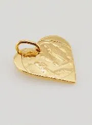 Medaillon Hart Onze Lieve Vrouw van Lourdes Verguld 24 Karaats Goud