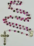 Rozenkrans met Lourdes Water - Parelmoer Roze