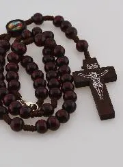 Rozenkrans Hout Donker Bruin - Hals Ketting