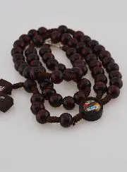 Rozenkrans Hout Donker Bruin - Hals Ketting