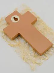 Kruisje Kind Hout Water Doopsel - 12 cm