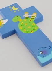 Kruis Kind Paradijs op Aarde - Blauw