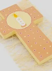 Kruis Kind Alpha Omega Kaars - Beige
