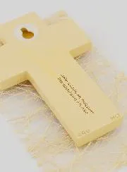 Kruis Kind Alpha Omega Kaars - Beige