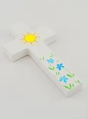 Kruisje Kind van Hout - Zon & Bloemen