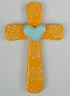 Kruis Hout Oranje en Hart Blauw