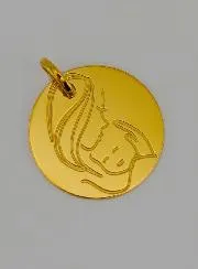 Gouden Hanger Moeder Maria met Kind Jezus