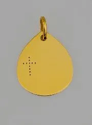 Medaille Heilige Maagd Maria met Sluier en Kruis Goud