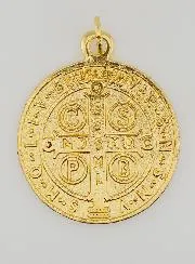 Grote Medaille Heilige Benedictus Goudkleurig - 4,6cm