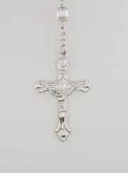 Rozenkrans Lourdes Zwarte en Witte Kralen - Medaille Lourdes-water