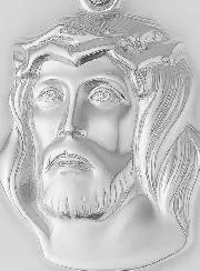 Hanger Nugget Gezicht Jezus met Doornenkroon - 925/000 Zilver