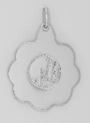 Hanger Bloem Profiel Heilige Maagd Maria - 925 Zilver
