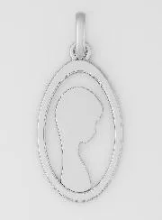 Hanger Profiel Heilige Maagd Maria Opengewerkt - Zilver 925