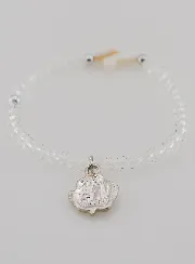 Religieuze Armband Kristal en Parelmoer Kruisje